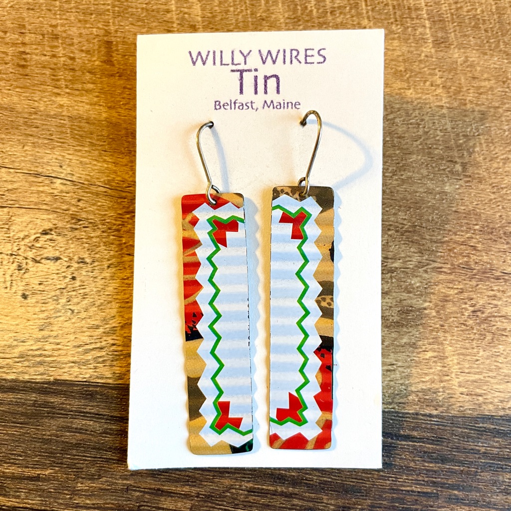 Tin And Sterling Silver Artisan Earrings